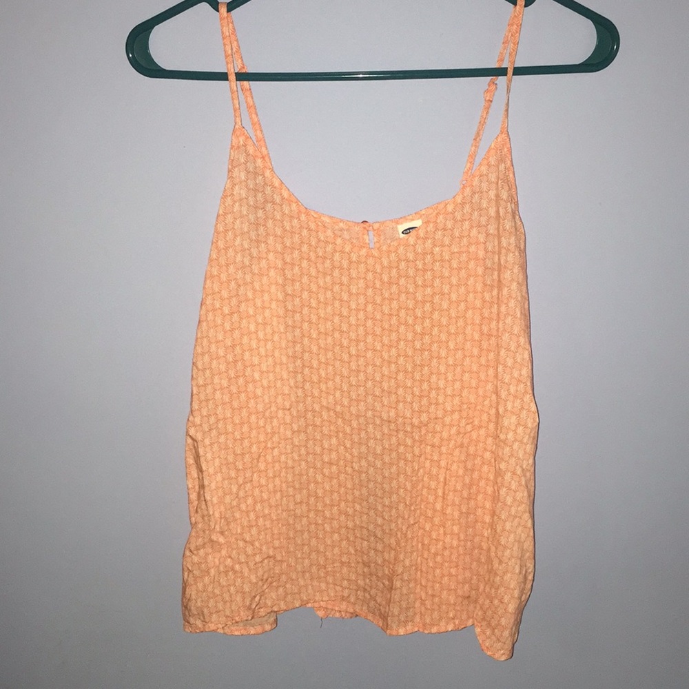 Coral pink pineapple print old navy tank top
